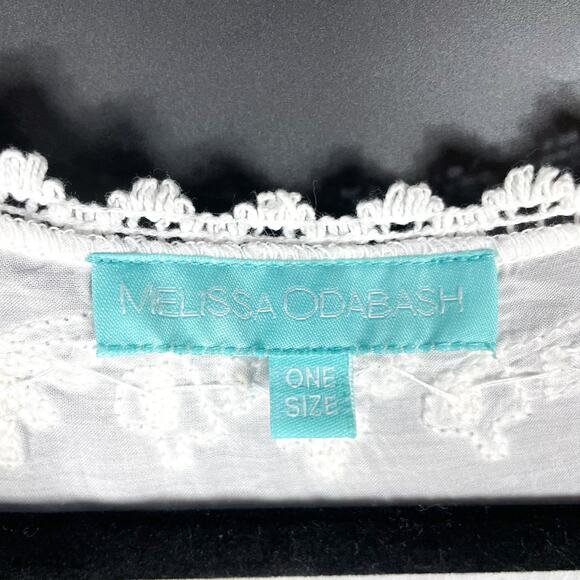 Melissa Odabash Kaftan Maxi Dress Coverup White V-Neck Eyelet Sequins One Size - Picture 5 of 9